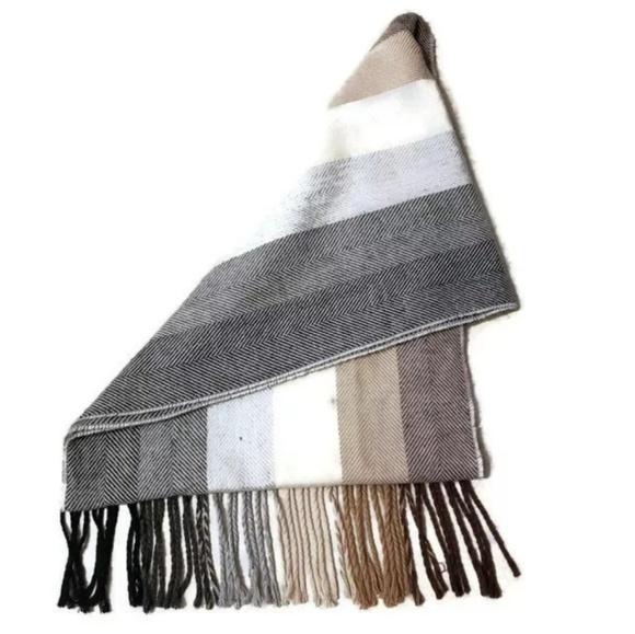 Beautiful Merona Scarf Camel Brown Black White EUC - Picture 4 of 7